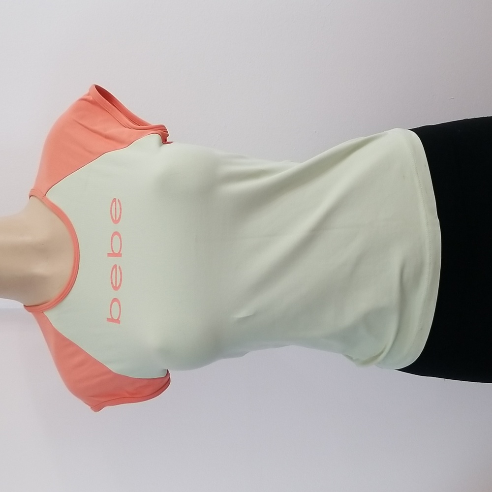 Bebe Nwot Logo Stretch Color Block Top